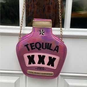 Pink Novelty Tequila Crossbody Bag for Women Bottle Shaped Shoulder Handbags
